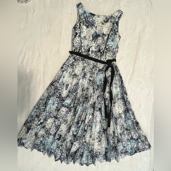 Danny & Nicole Blue Black Sleeveless Sundress - Picture 6 of 13